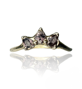Estella Crown Ring - 9k gold and sapphire crown ring