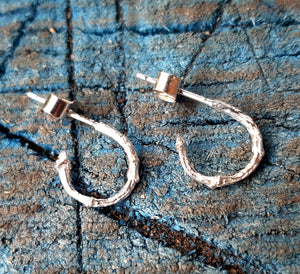 Twilight Twig Hoops - sterling silver earrings