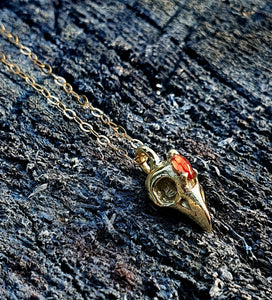 Little Morrigan - 9k gold and red sapphire necklace