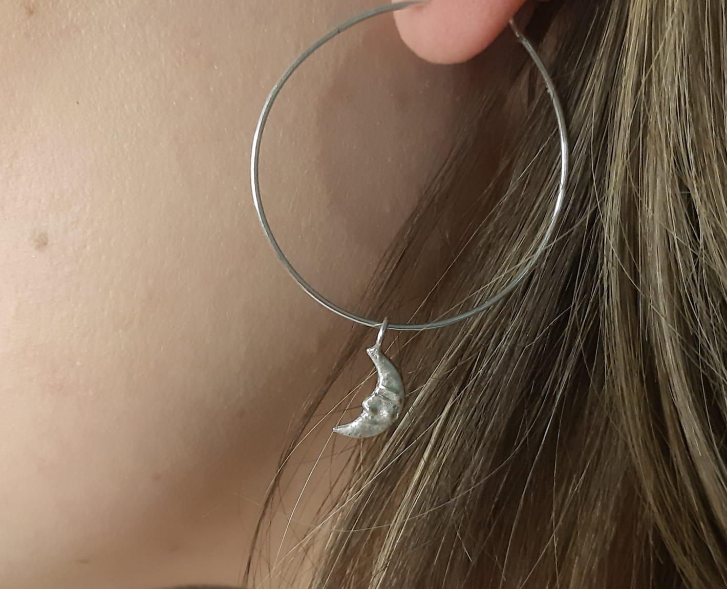 Danú Cresent Moon hoops - sterling silver earrings
