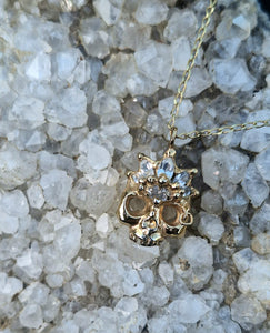Pirate Queen - Gold plated sterling silver and lab sapphire necklace
