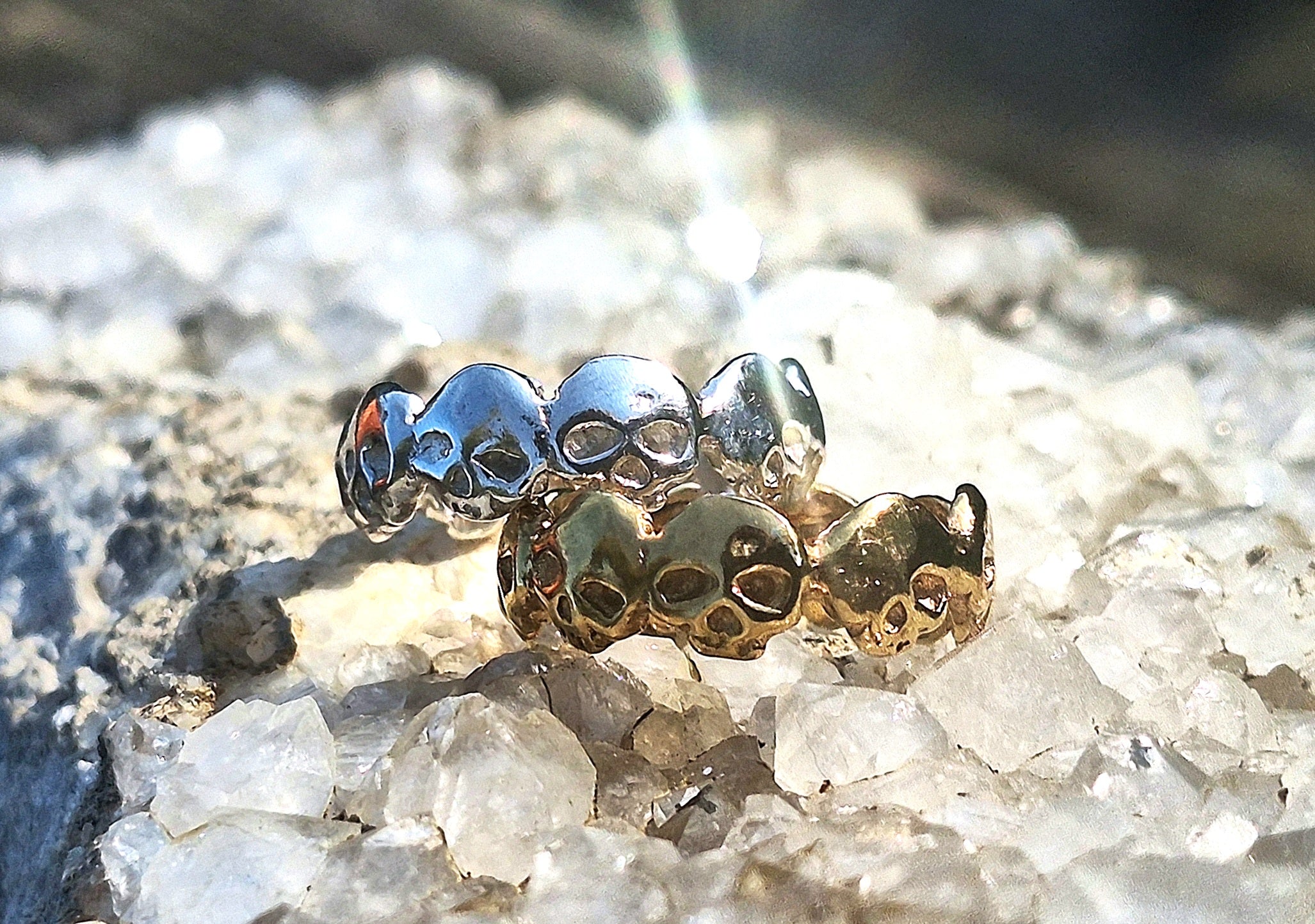 Skulls Of My Exes - Gold Plated and Sterling Silver Skull Ring