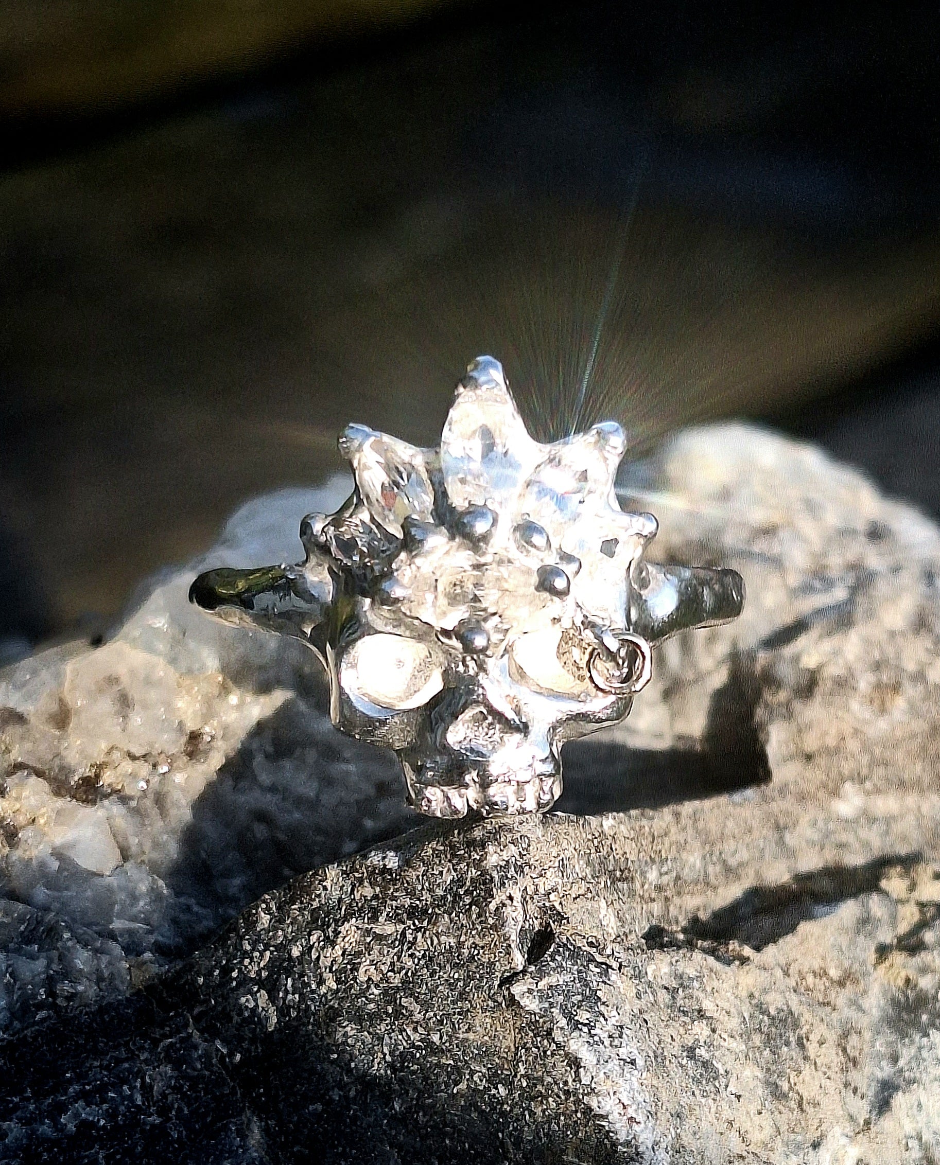 Pirate Queen - Sterling silver and lab sapphire ring