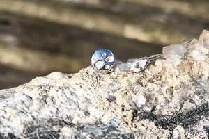 Buried Treasure - Sterling Silver & lab sapphire earrings