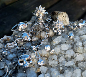 Buried Treasure - Sterling Silver & lab sapphire earrings