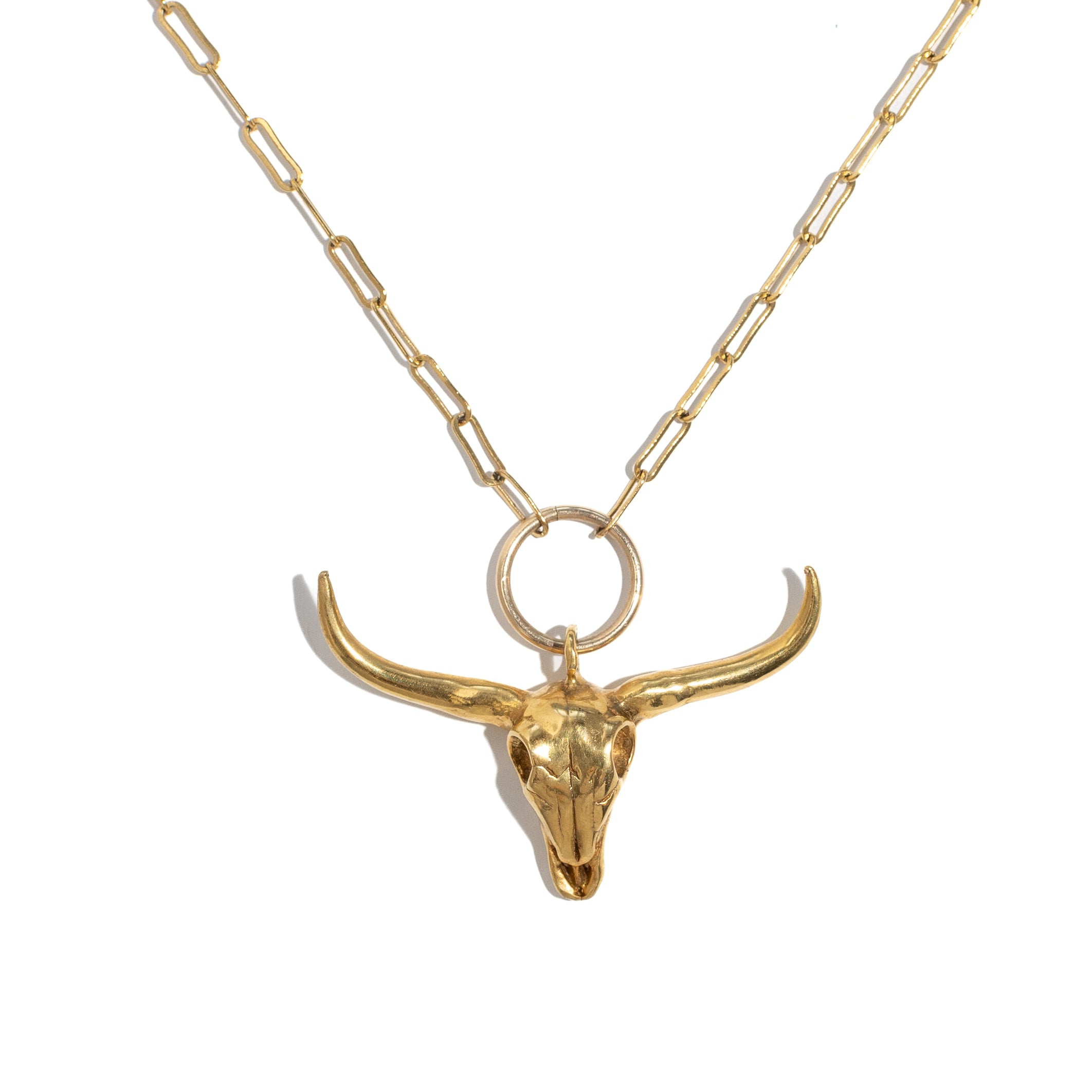 Flidais Skull Necklace - gold plate on sterling silver
