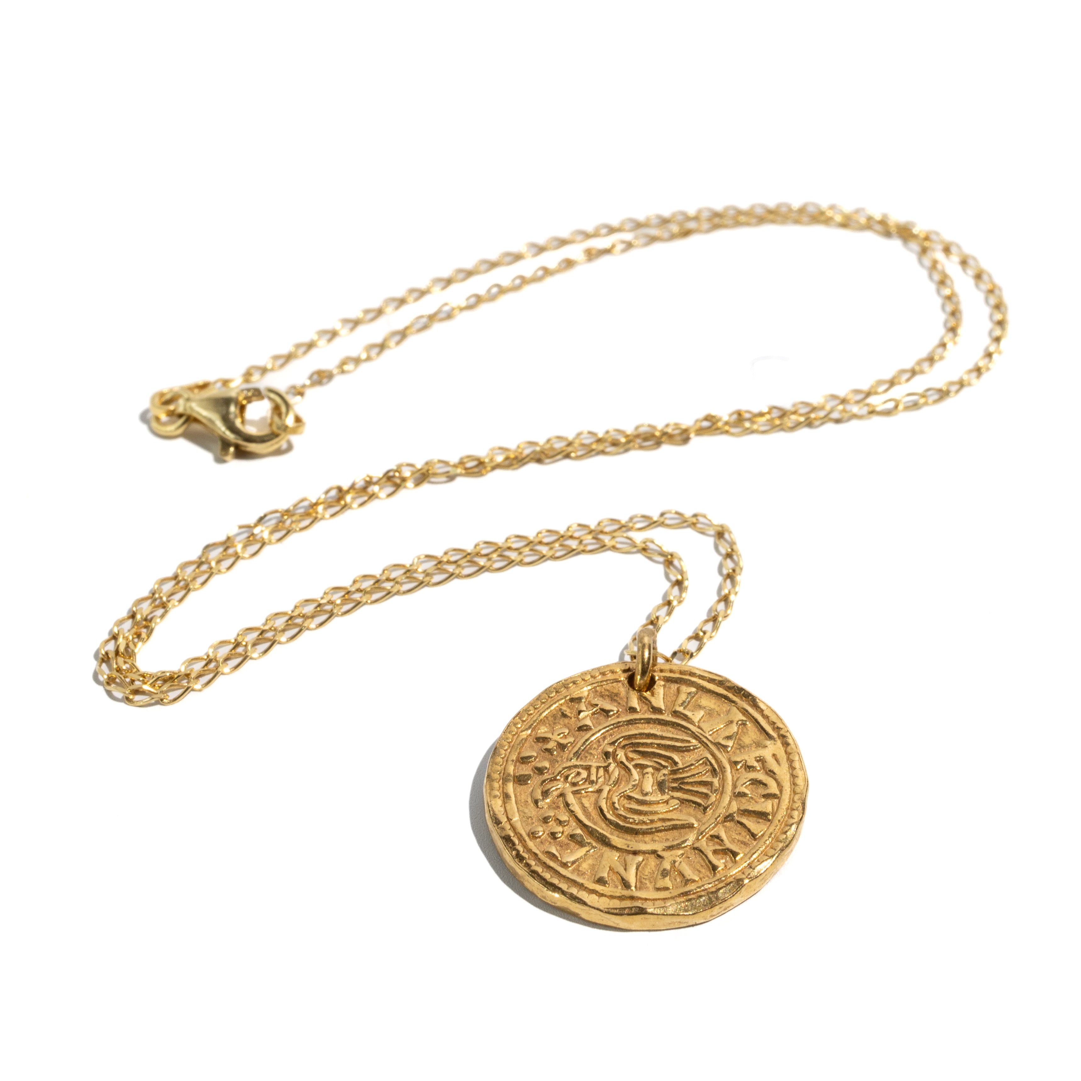 Penny Raven Coin - gold plated sterling silver