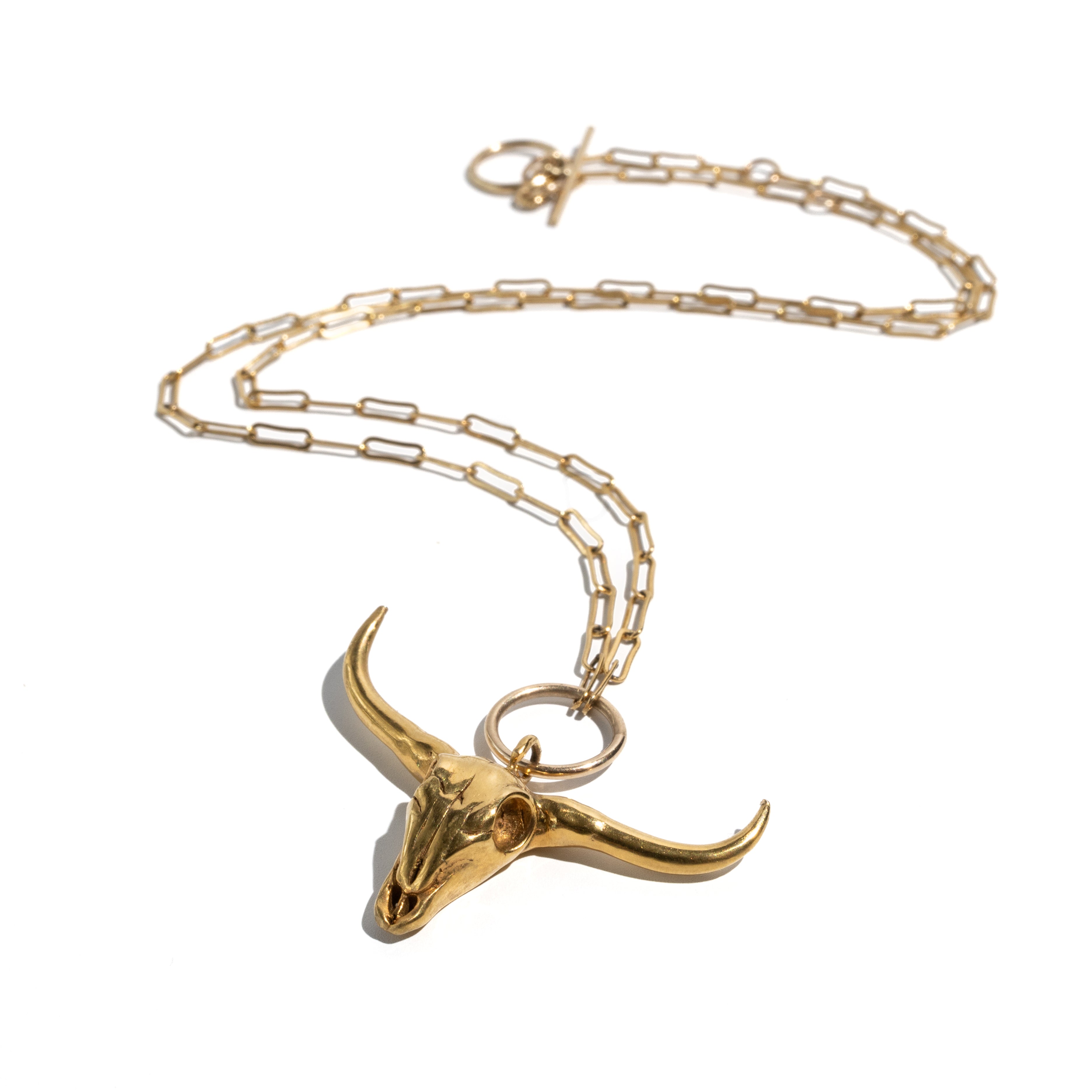 Flidais Skull Necklace - gold plate on sterling silver