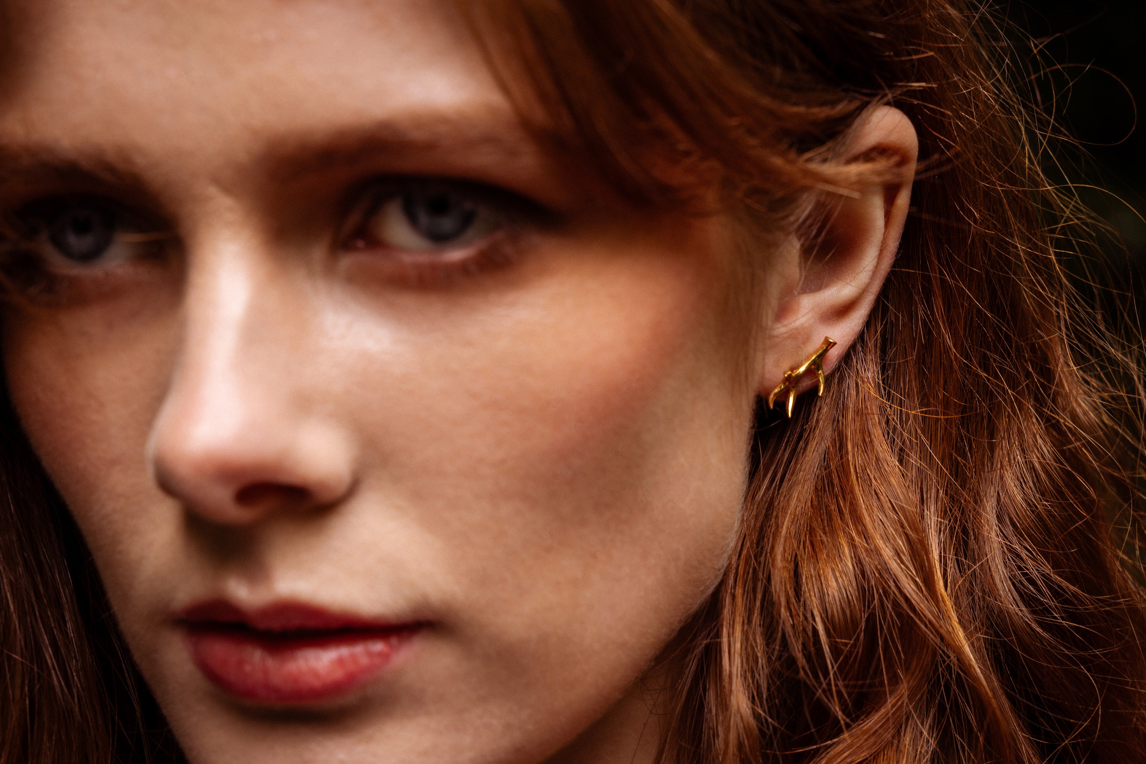Antler Earrings - Gold Plated