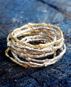 Twilight Twiglet Ring - Sterling silver twig ring