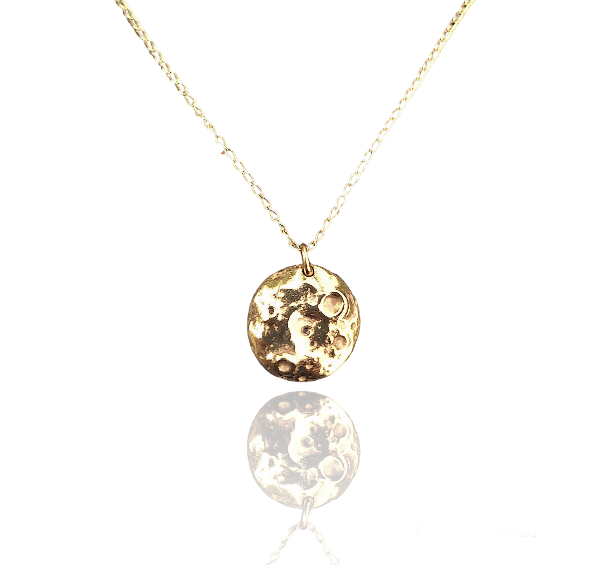 Molten Moon - Gold vermeil full moon necklace