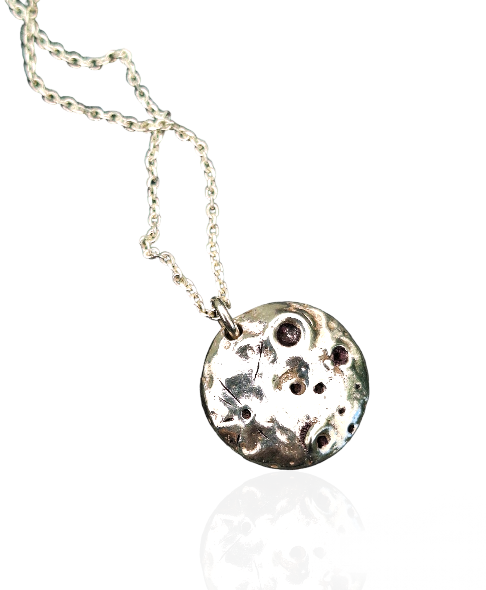 Molten Moon - Sterling Silver Moon Necklace