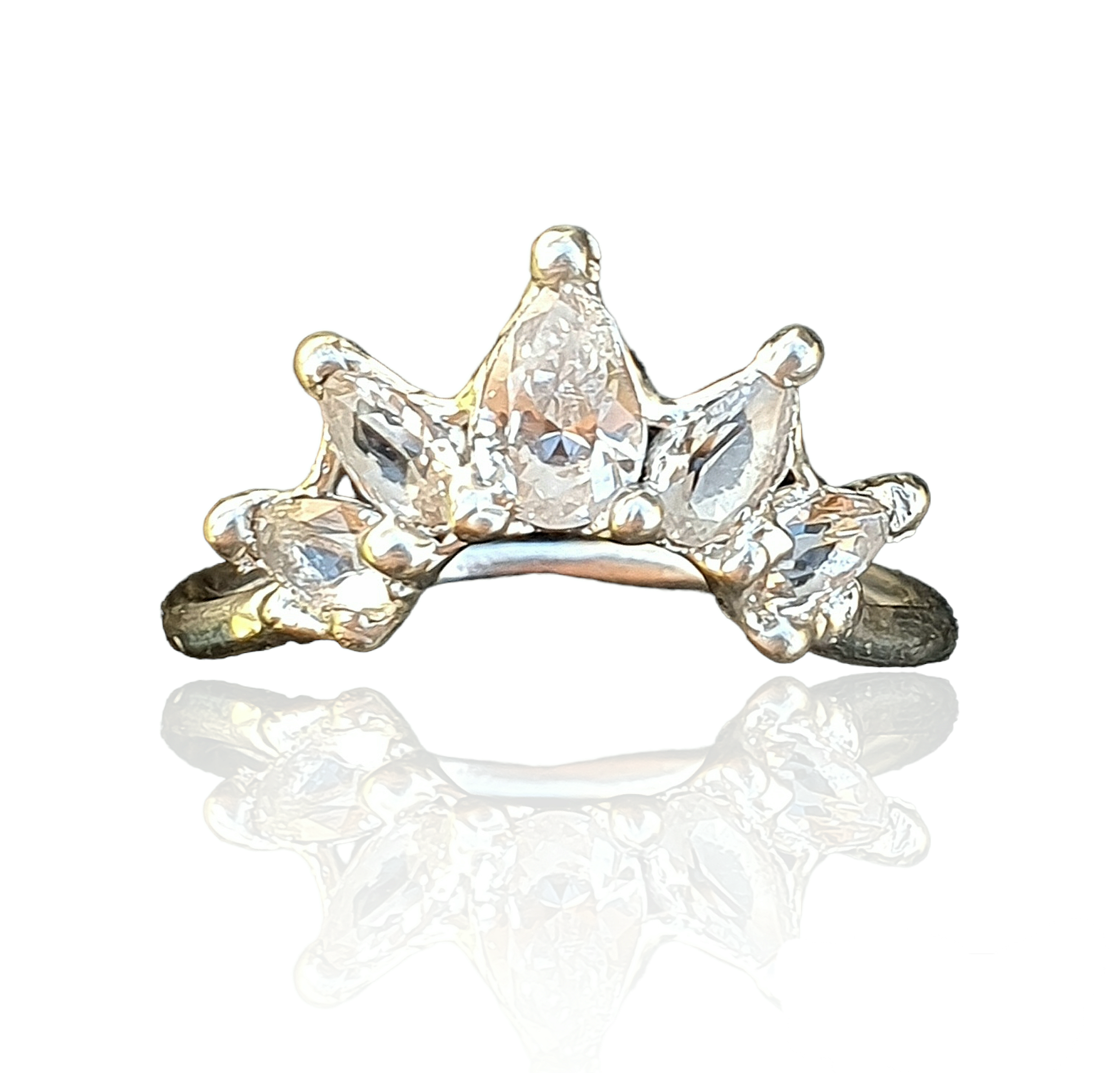 Astrid Crown Ring - Sterling silver and lab grown sapphire crown ring