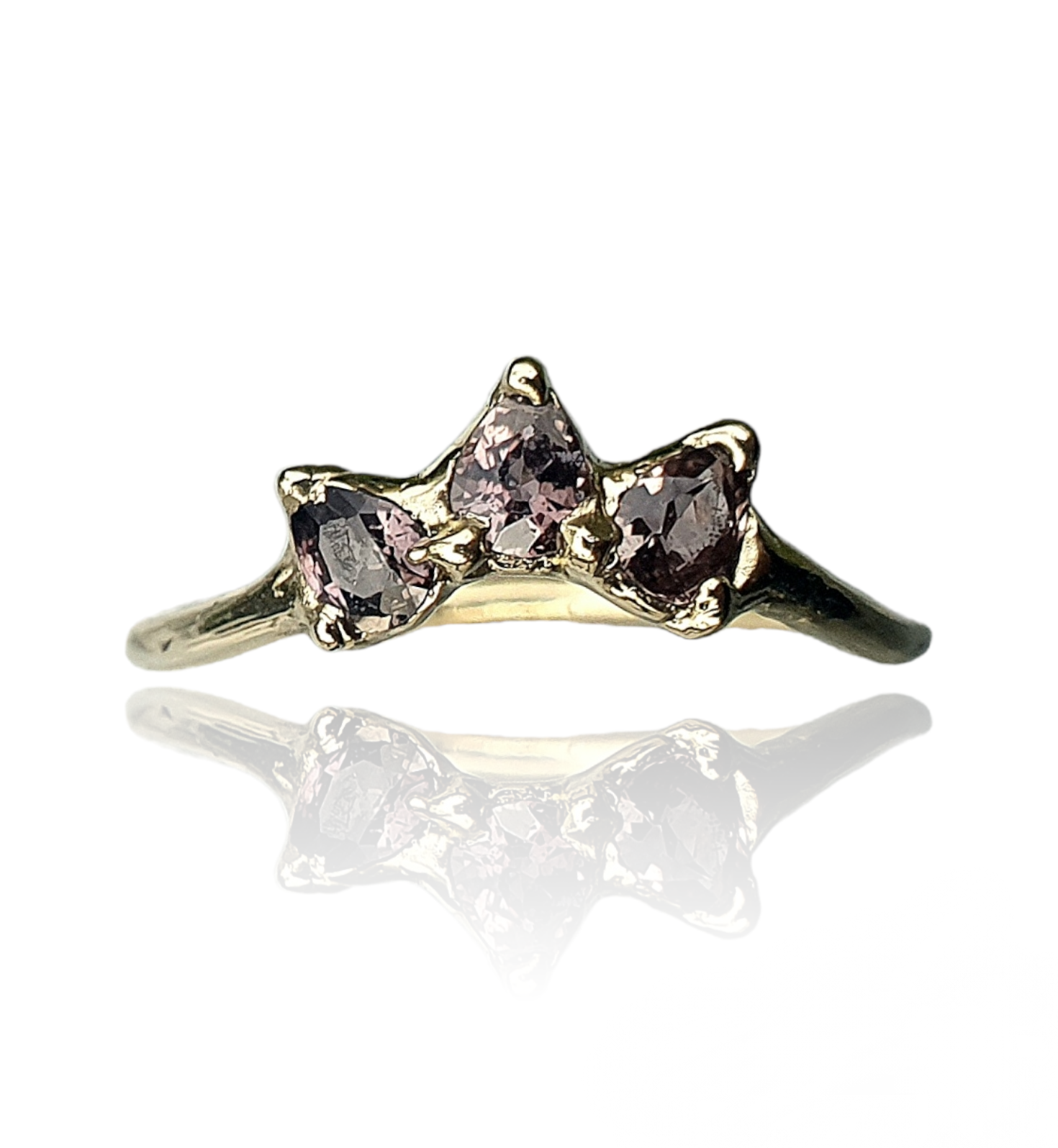 Estella Crown Ring - 9k gold and sapphire crown ring