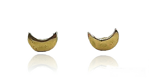 Cresent Moon Earrings - 9k gold ear studs