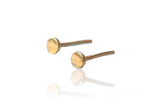 Sun Disc Earrings - 9k gold ear studs