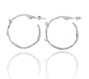 Lilac Twig Hoops - sterling silver earrings