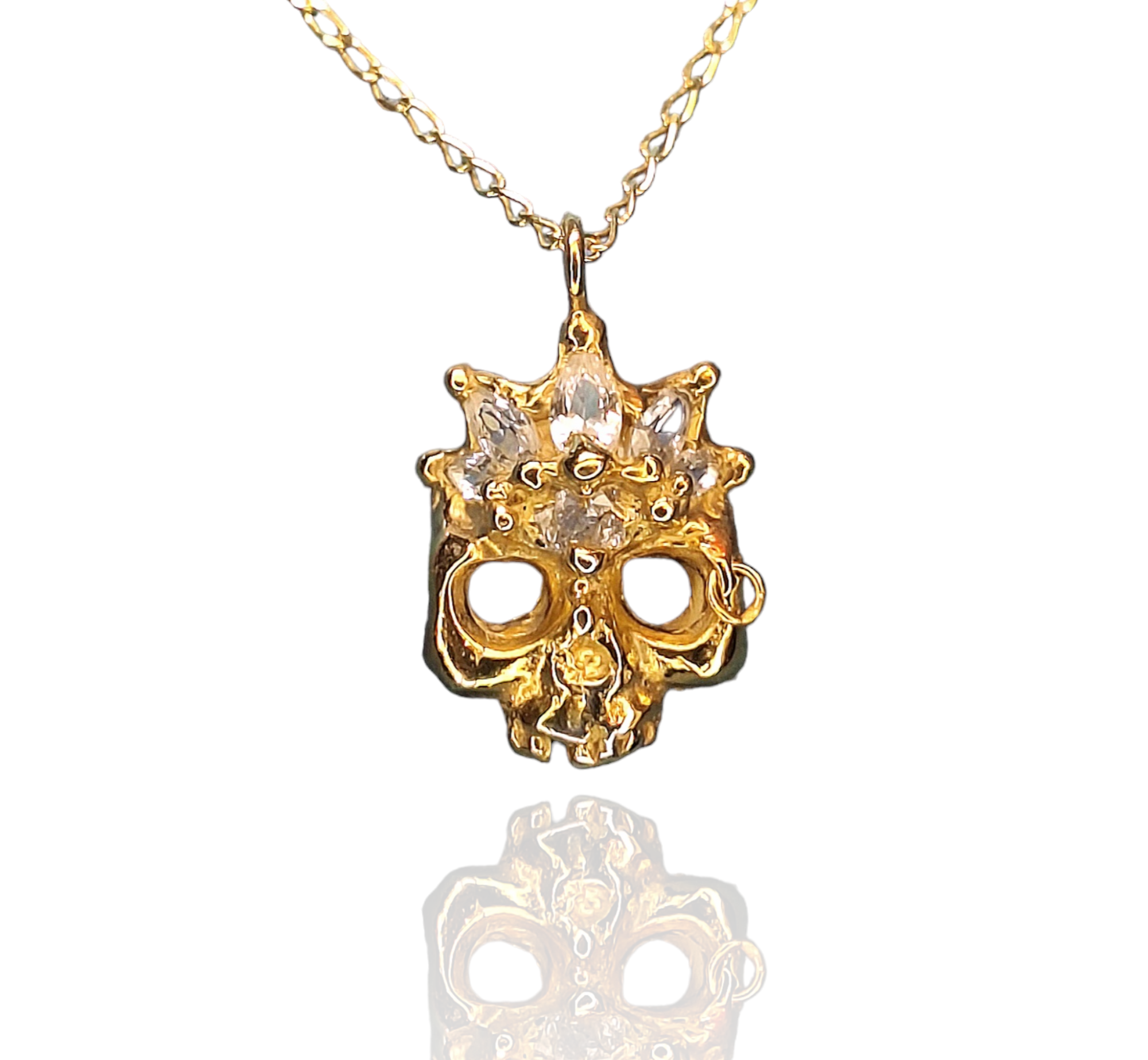 Pirate Queen - Gold plated sterling silver and lab sapphire necklace