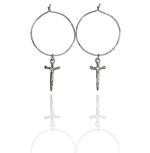 Live by the Sword - Sterling Silver Hoops