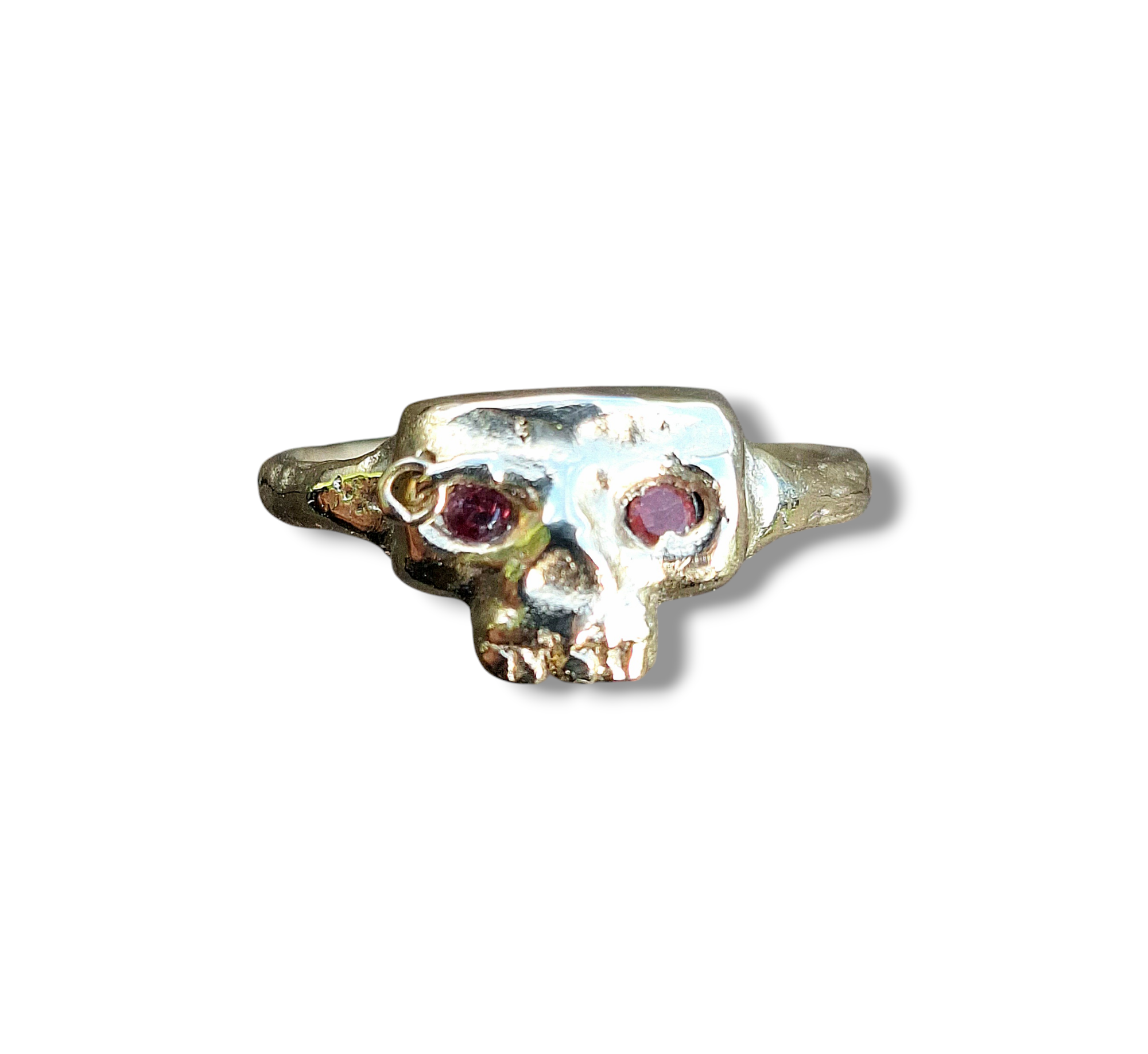 Fire Eye Skull Ring