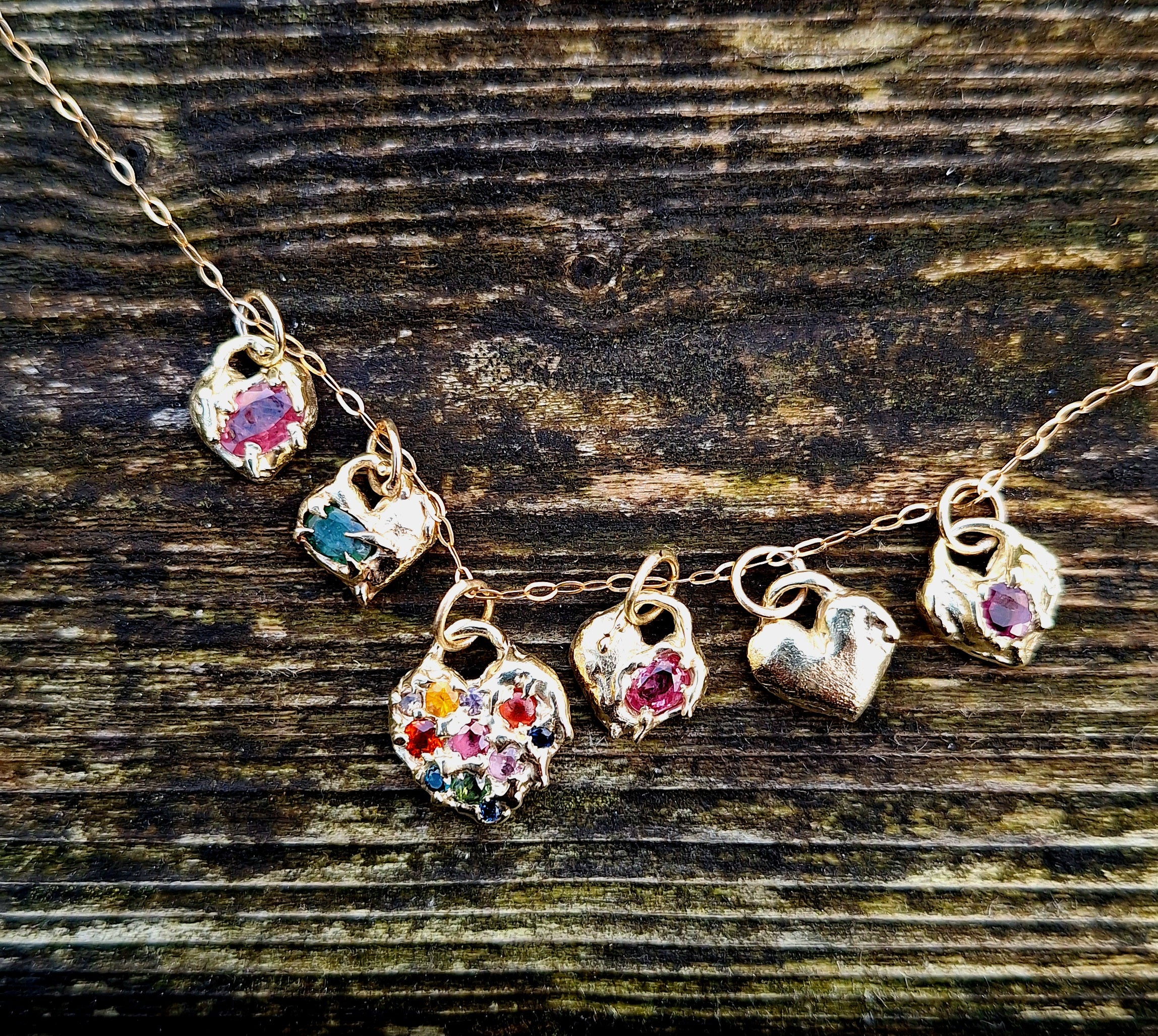 Molten Heart - 9k gold ruby necklace