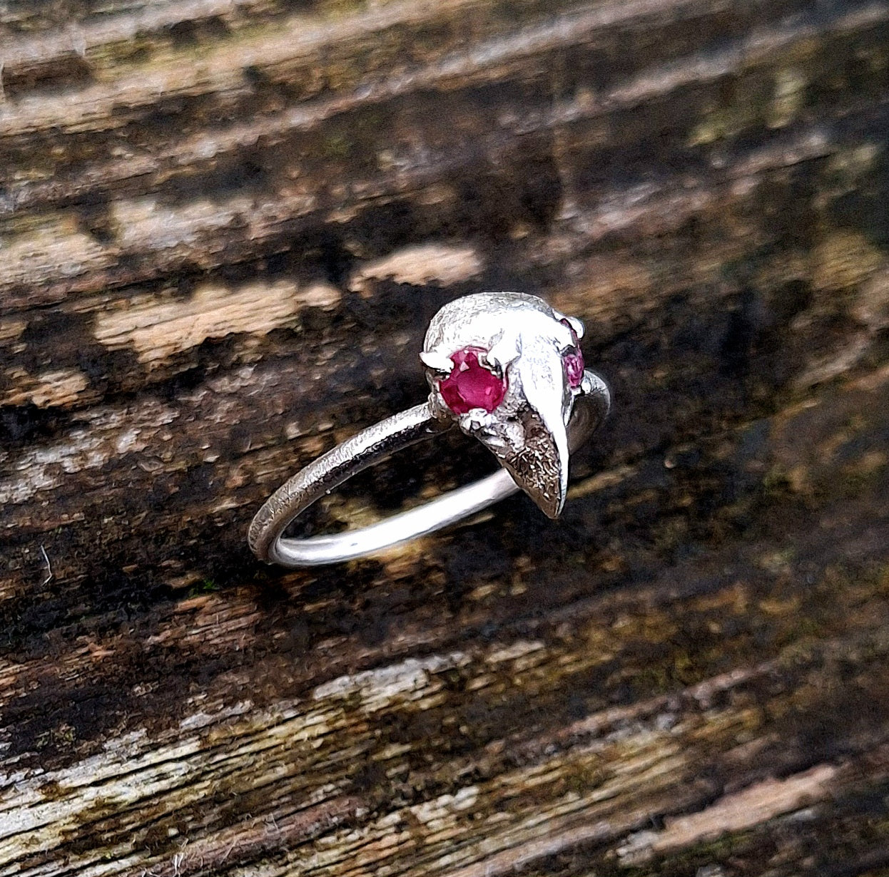 The Morrigan - sterling silver and ruby ring