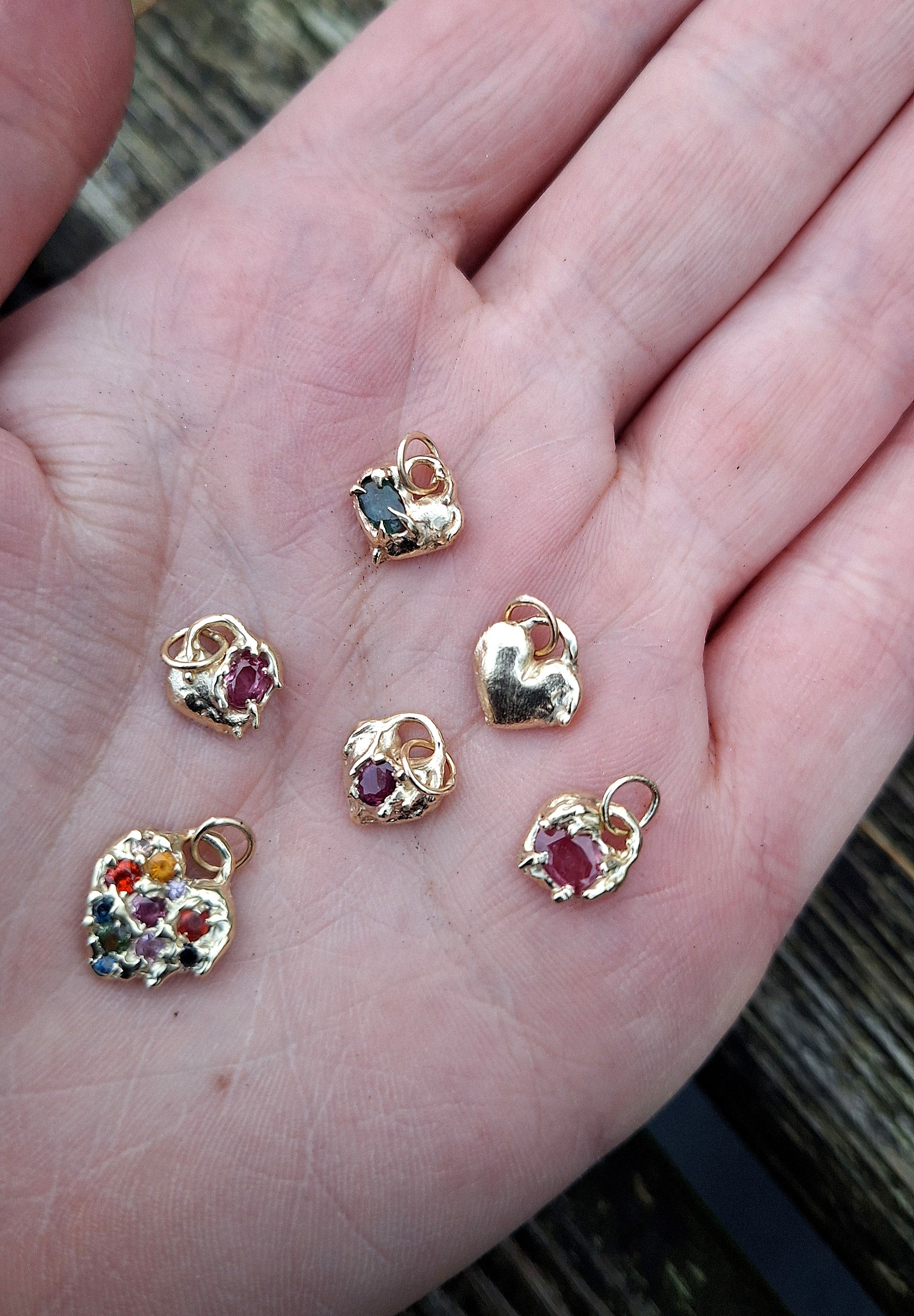 Molten Heart - 9k gold ruby necklace