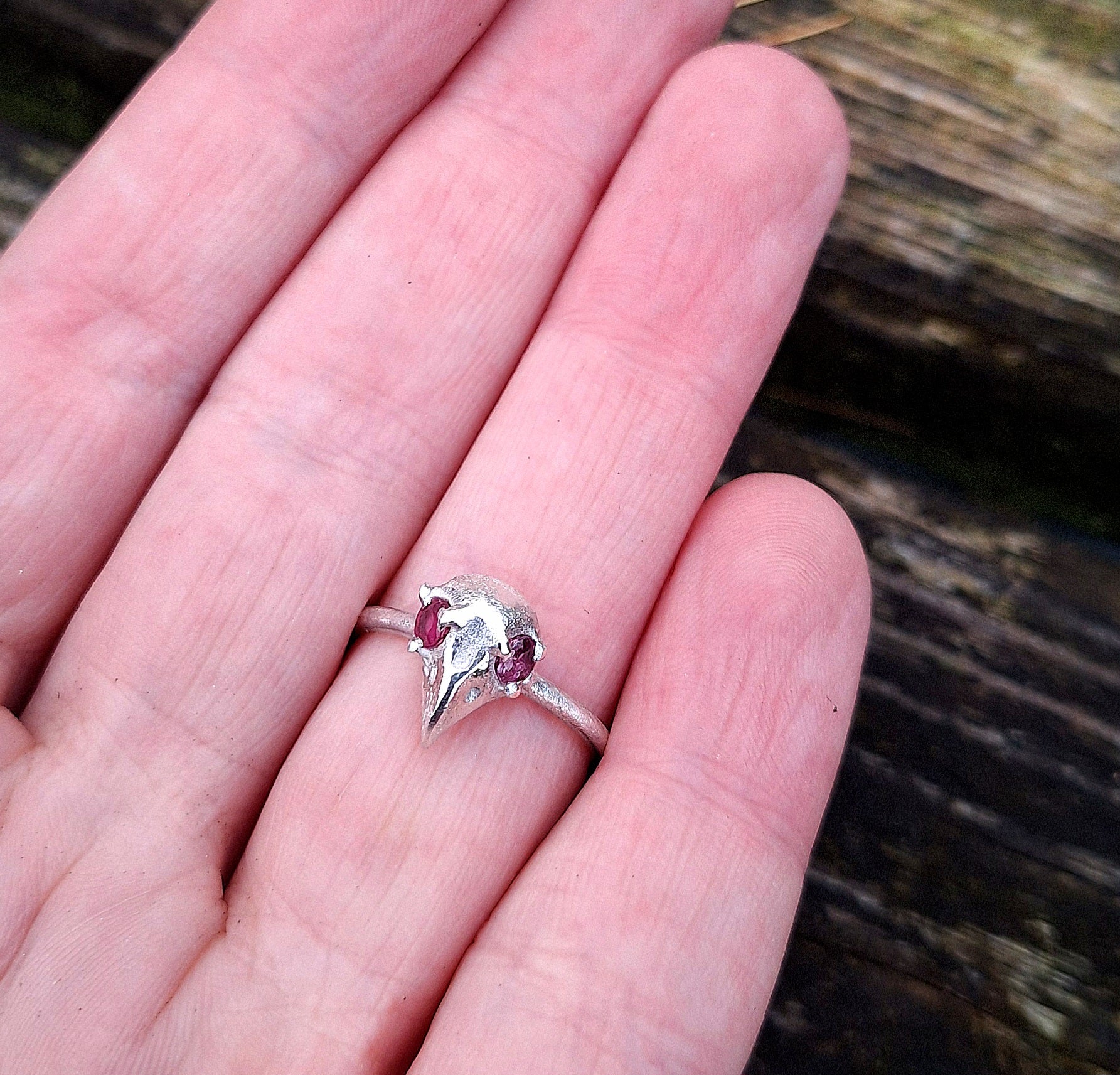 The Morrigan - sterling silver and ruby ring
