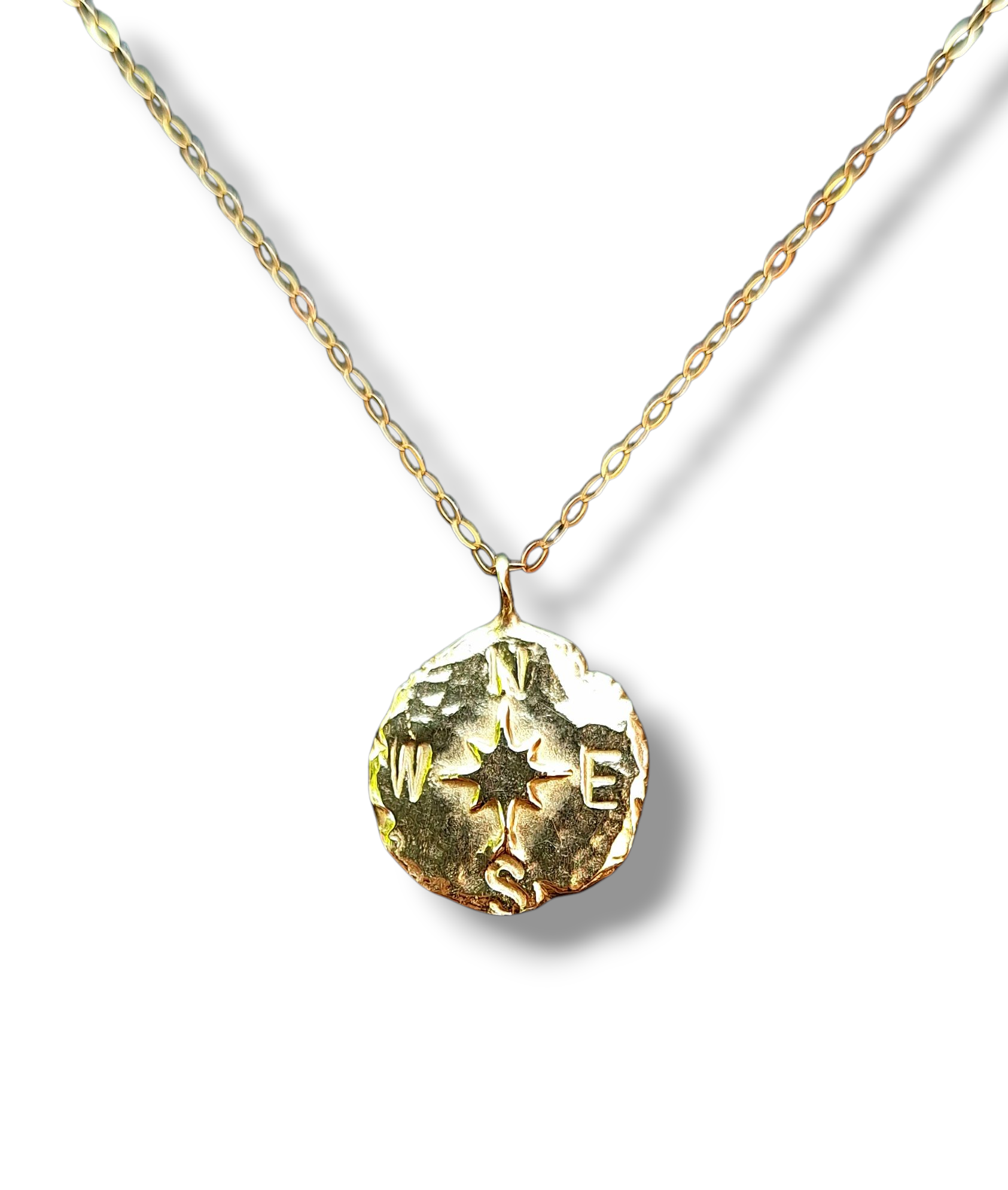 Compass Coin - 9k Gold Coin Necklace