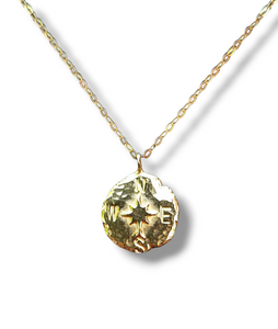 Compass Coin - 9k Gold Coin Necklace