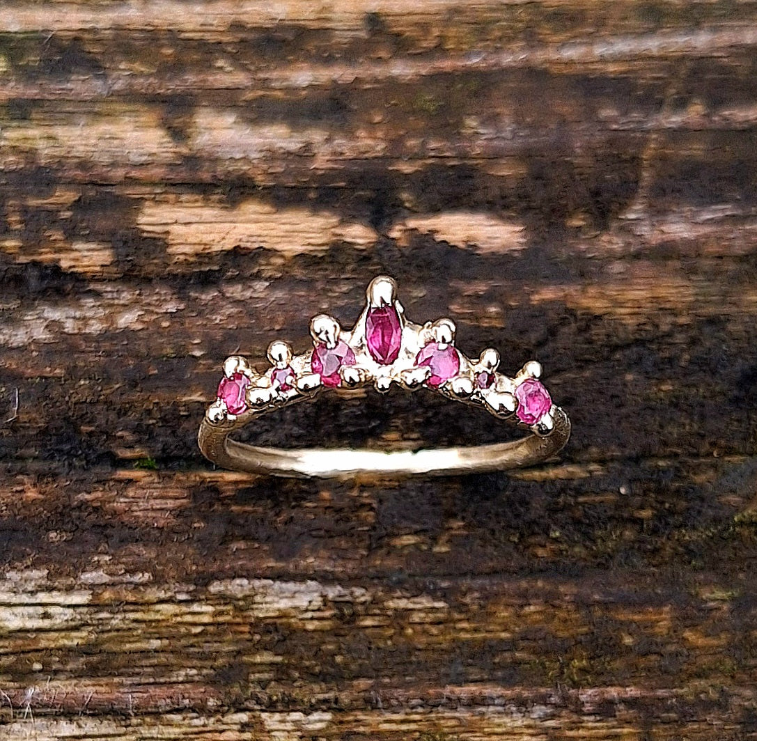 As You Wish - 9k gold and ruby wishbone ring