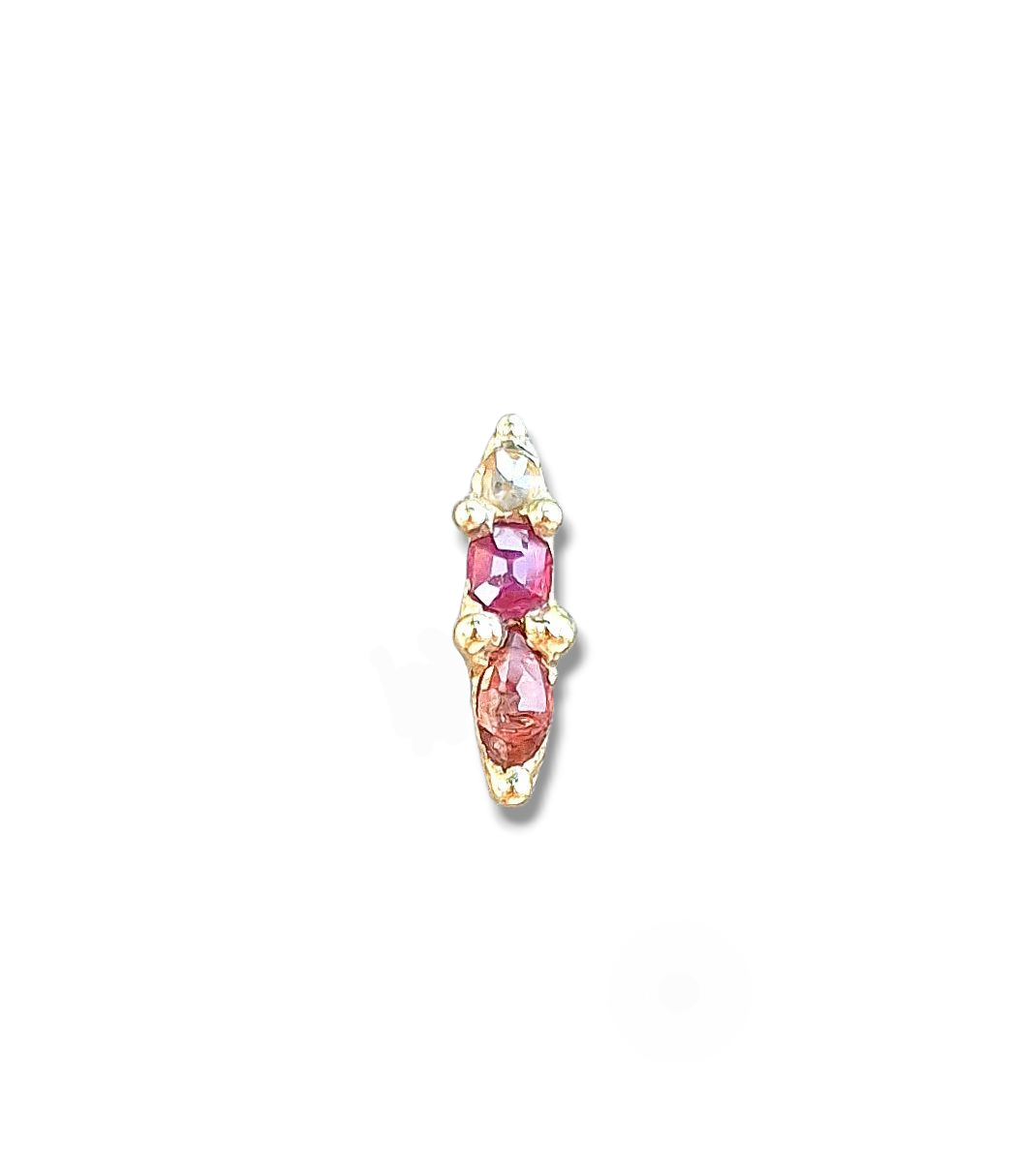Starburst Earring - Solid gold and sapphire single ear stud