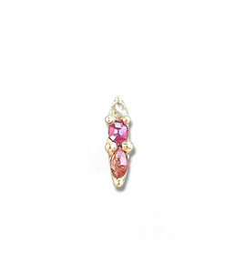 Starburst Earring - Solid gold and sapphire single ear stud