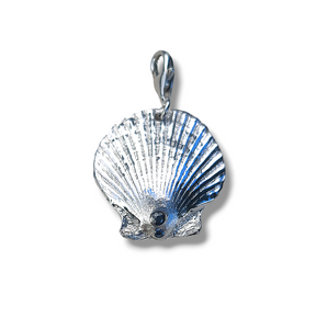 Siren Charm - Sterling Silver and Sapphire Shell Charm