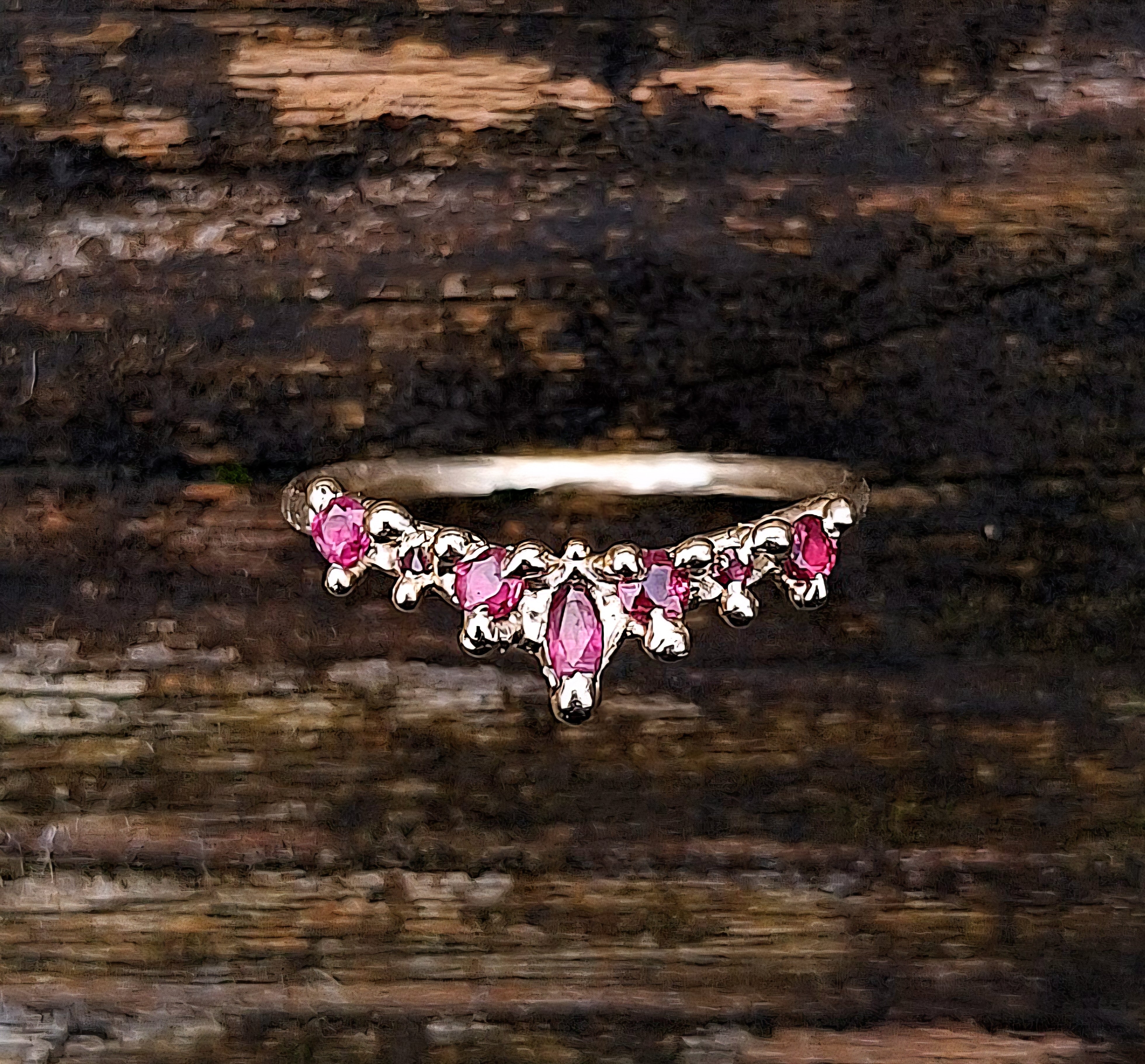 As You Wish - 9k gold and ruby wishbone ring