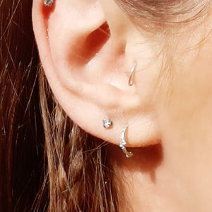 Twilight Twig Hoops - sterling silver earrings