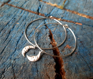 Danú Cresent Moon hoops - sterling silver earrings