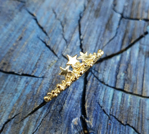 Stardust crown ring - 9k gold ring