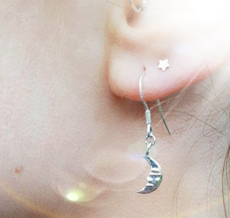 Sleeping Goddess earrings - sterling silver drop earrings