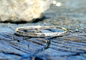 Hammered Stacking Ring - Sterling silver
