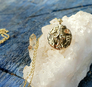 Compass Coin Necklace - 9k gold pendant necklace