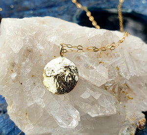 Molton Moon pendant - 9k gold necklace