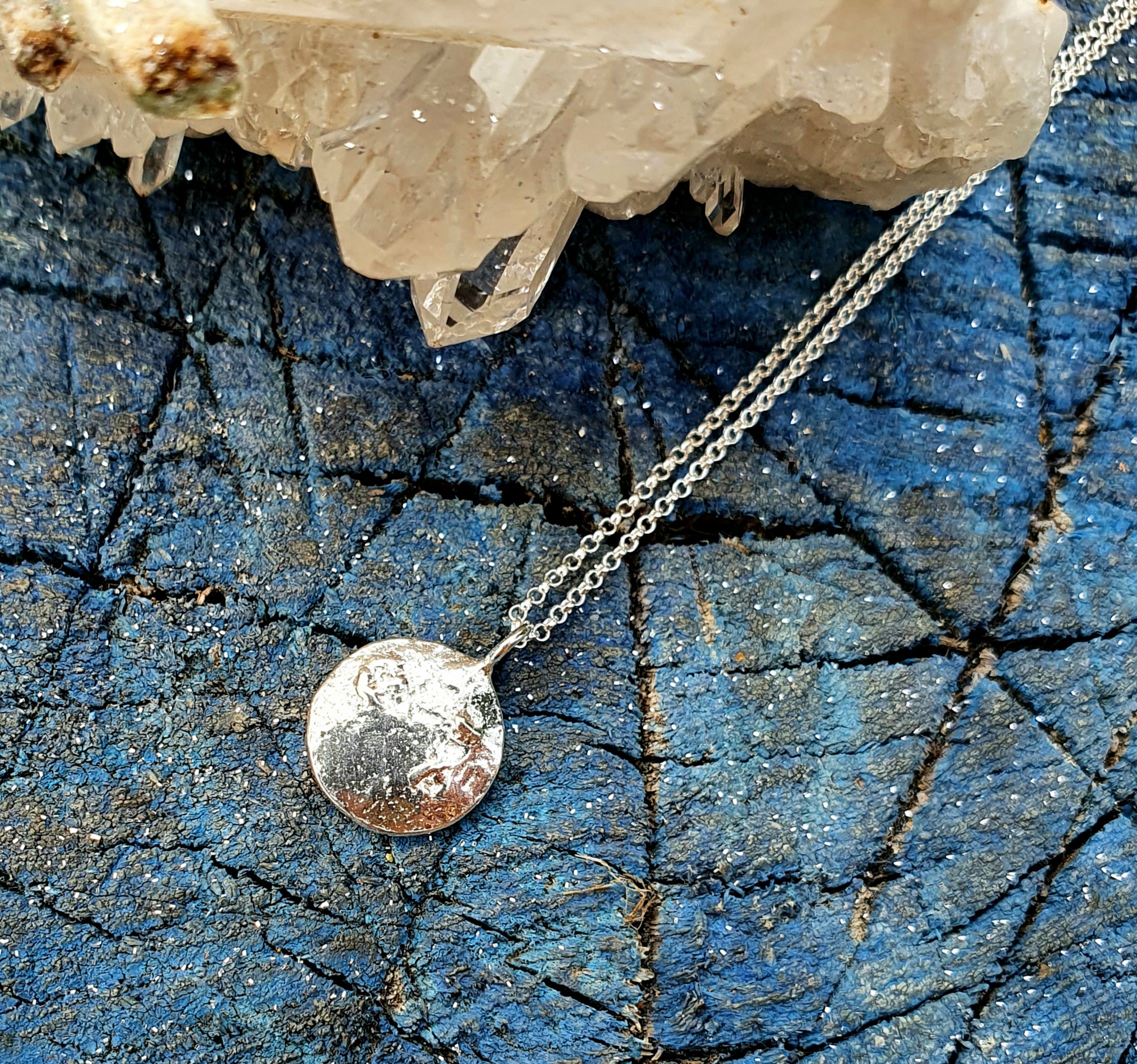 Molten Moon pendant - sterling silver necklace
