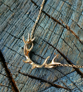 Cernunnos Stag Necklace- Sterling silver antler necklace
