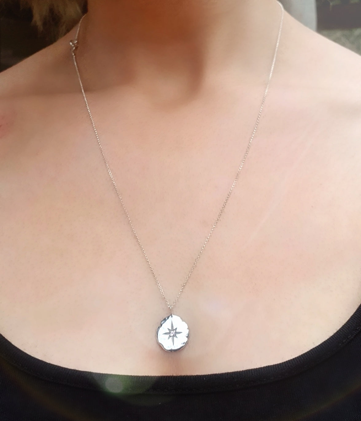 You are my North - Sterling silver blue sapphire necklace