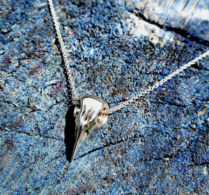 The Morrigan - sterling silver skull necklace