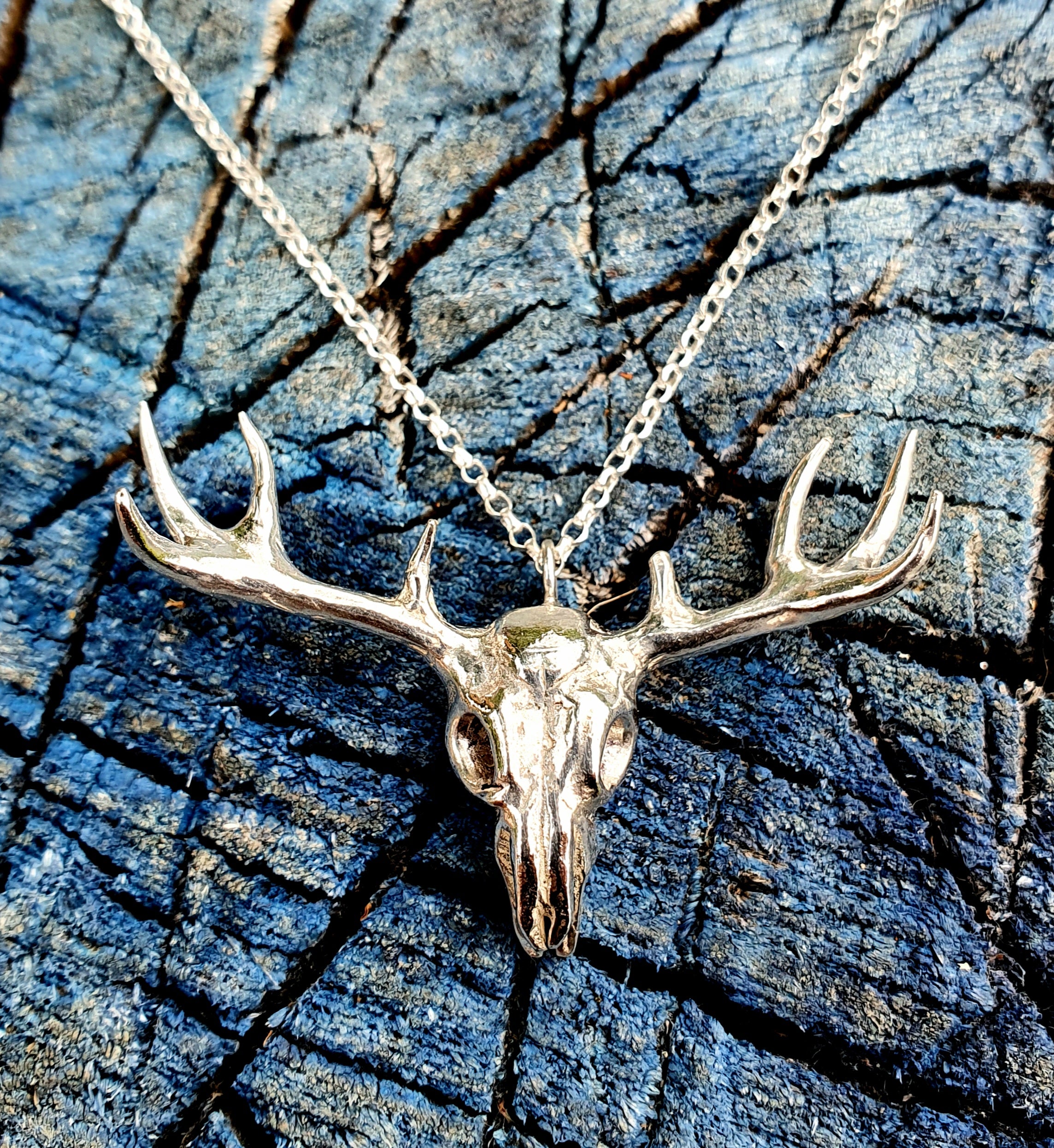 Donn, The 'Dark One' - sterling silver deer skull