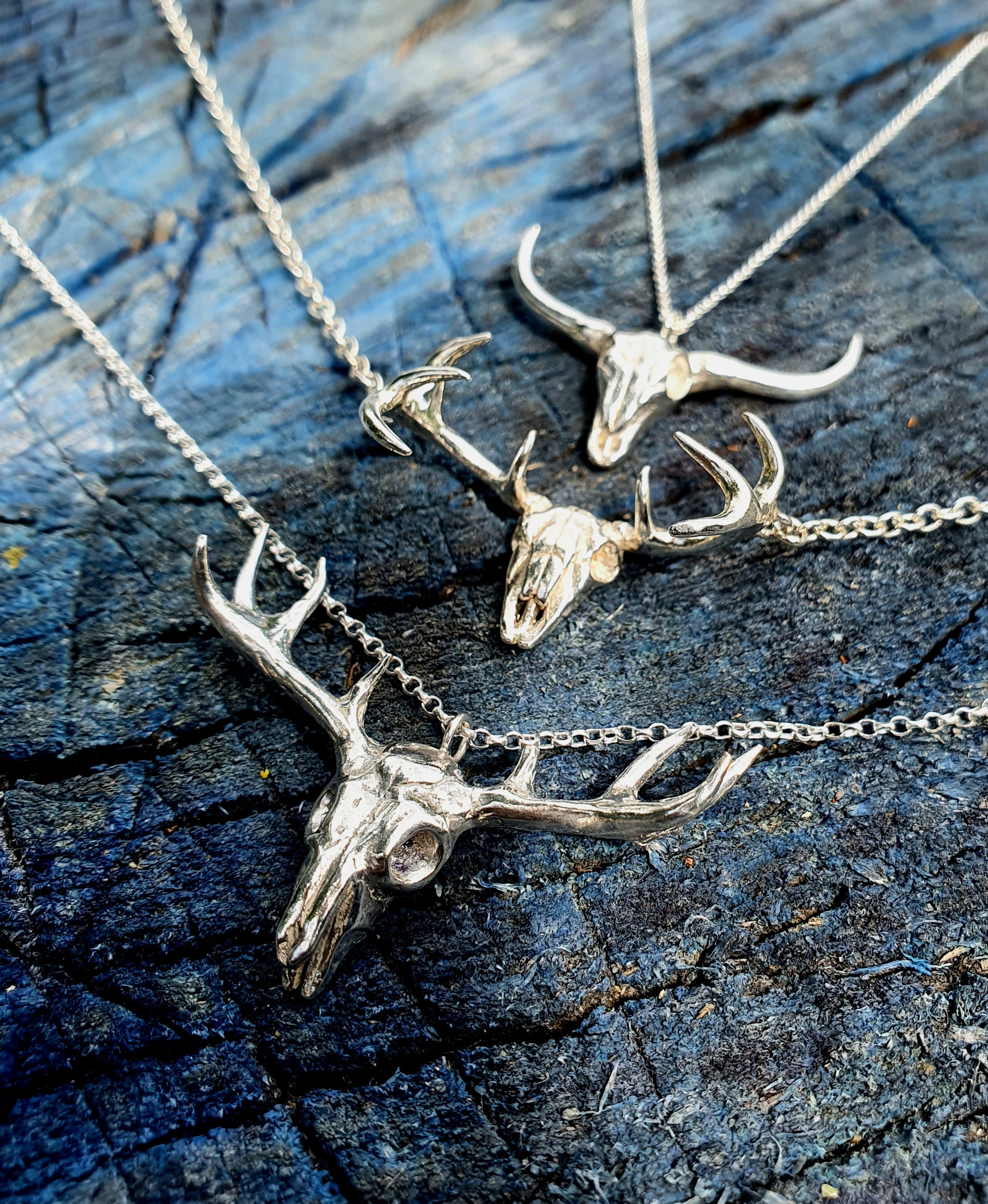 Flidais - sterling silver cow skull