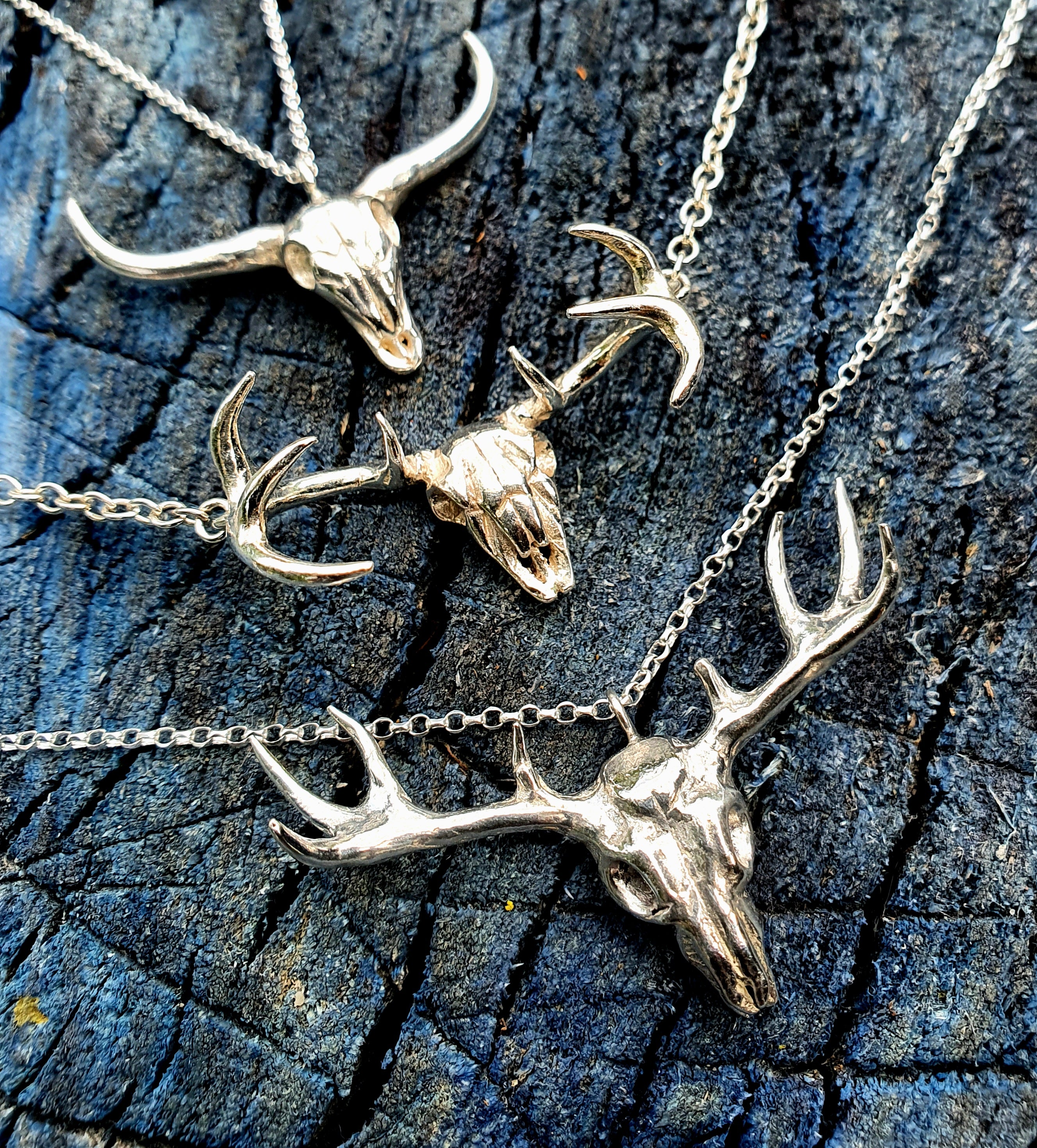 Oisín, 'little deer' - sterling silver deer skull