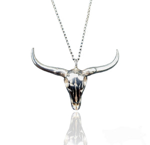 Flidais - sterling silver cow skull